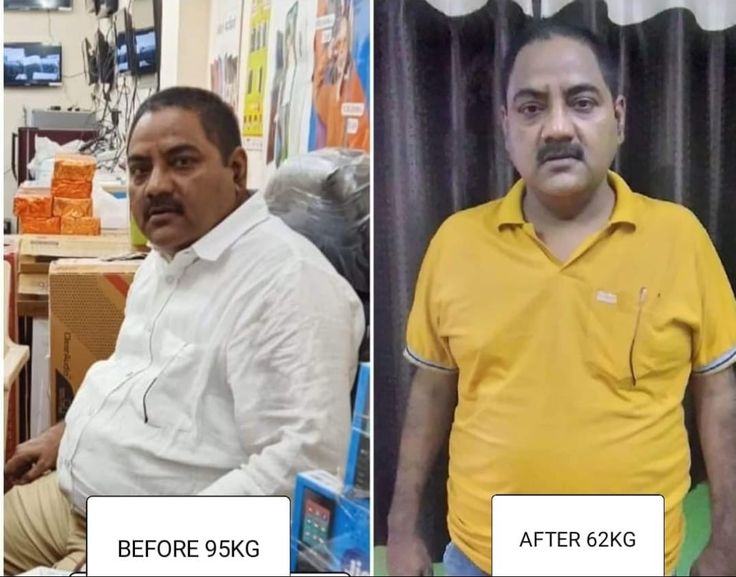 वजन घटाने का परिणाम: 95 → 62 KG